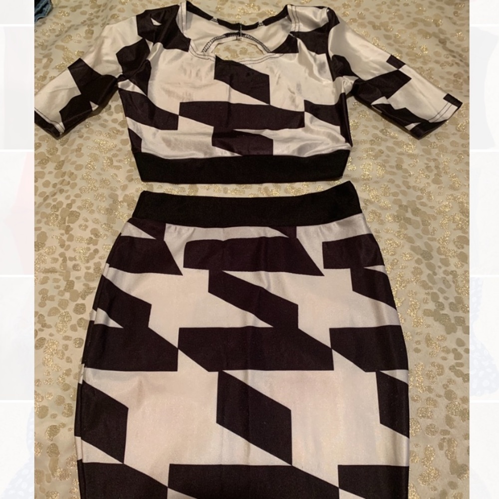 Skirt with matching crop top